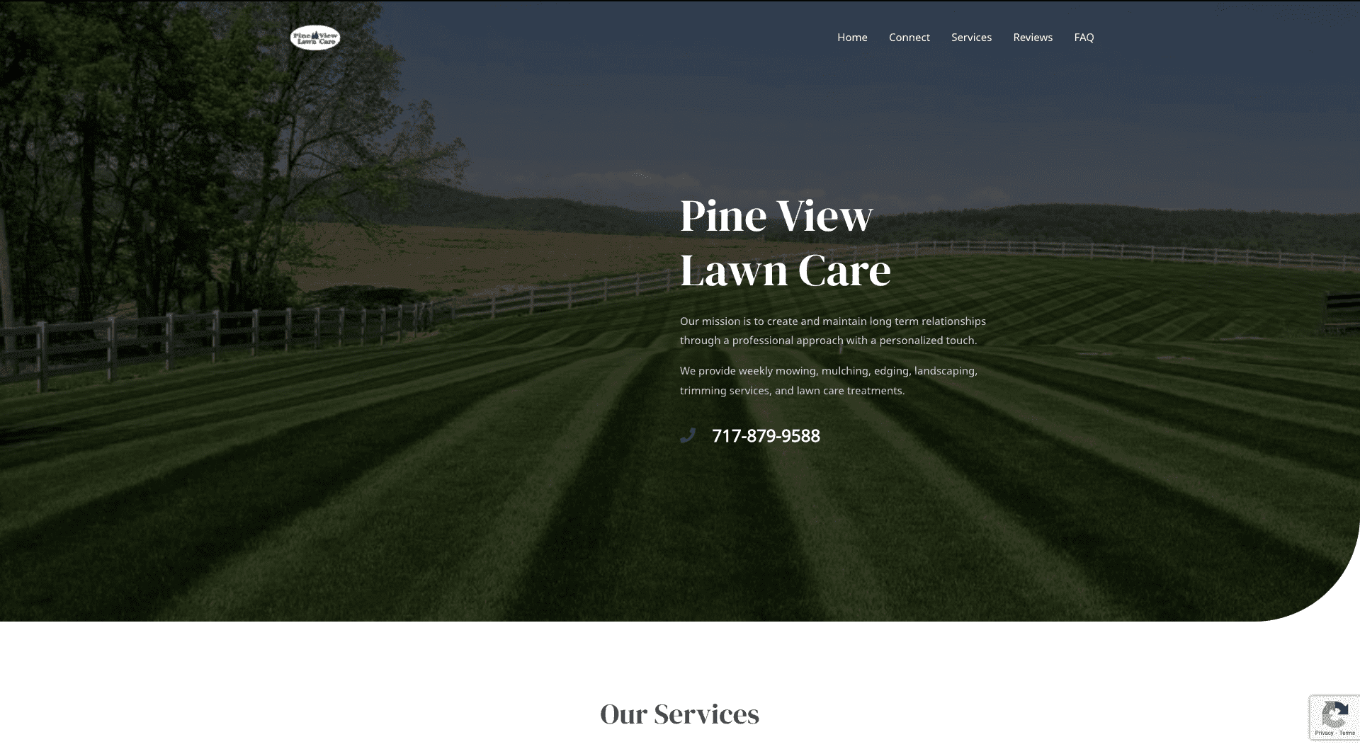 Homepage screenshot of lawn.